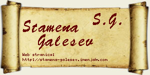 Stamena Galešev vizit kartica